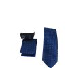 PRIVATO 192-Σ Σετ Ανδρική Γραβάτα Με Μαντίλι Και Μανικετόκουμπα Μπλε Ρουά Με Ροζ Στάλες 8