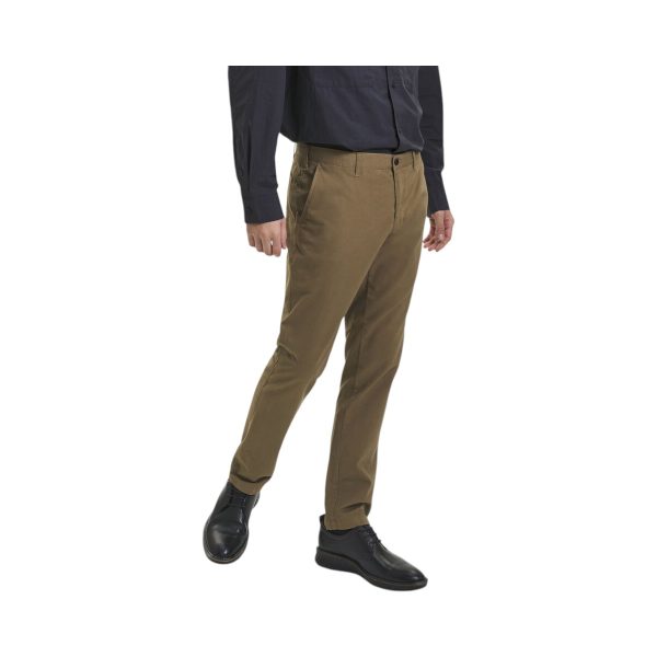 Jacob Edwards By Sunwill JE105171N-4451-260 Ανδρικό Παντελόνι Chino in Fitted Fit Σκούρο Μπέζ 3