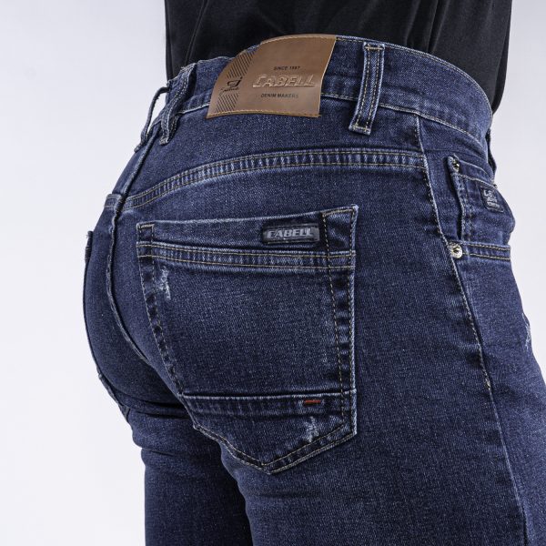 Cabell Jeans 316-D Ανδρικό Ελαστικό Παντελόνι Τζίν Σε Κανονική Γραμμή Μπλέ 7