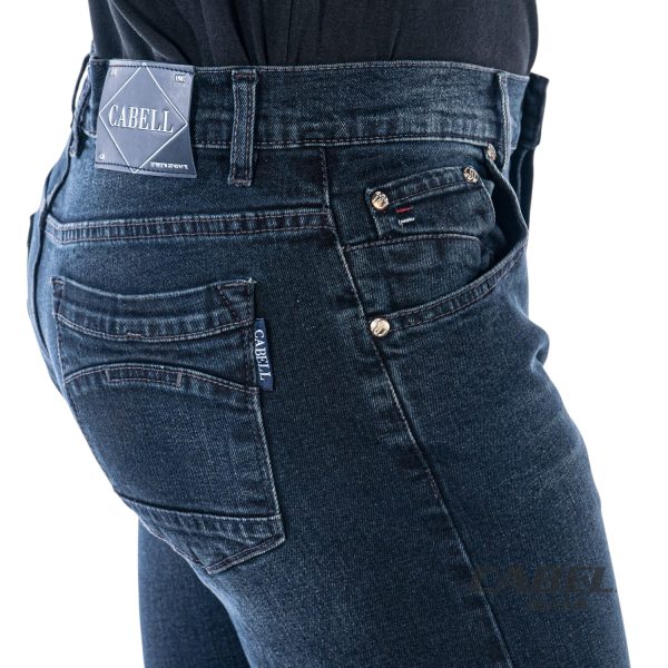 Cabell Jeans 1334-3F Ανδρικό Ελαστικό Παντελόνι Σε Ίσια Γραμμή Μπλέ Σκούρο 6